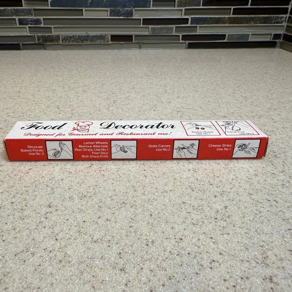 Vintage Quikut Food Decorator Stainless Steel Garnish Tool USA with Box‎